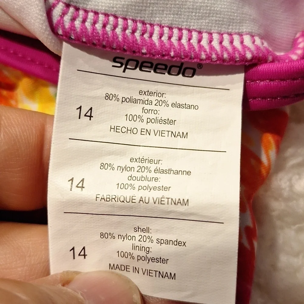 Speedo Vibrant Zigzag Swimsuit Size 14